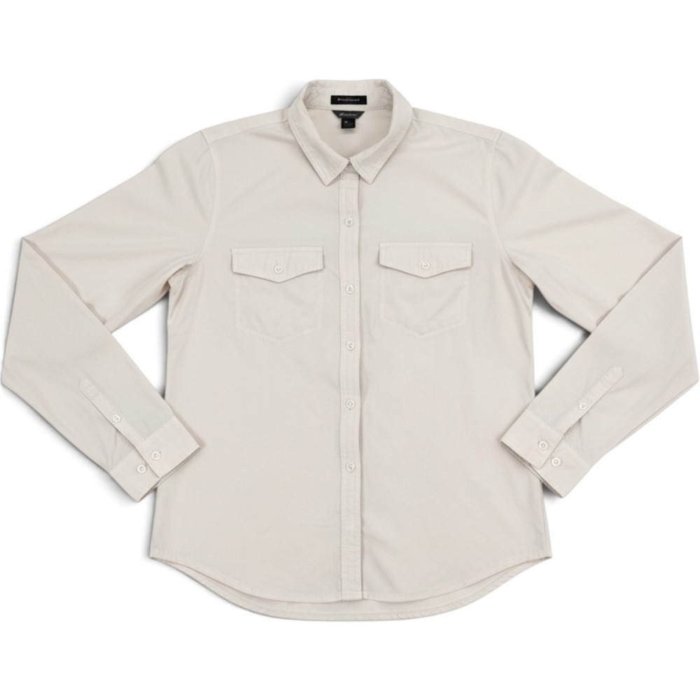 Eddie Bauer Womens Classic Fit Long Sleeve Hiking Shirt Beige Cream Size M